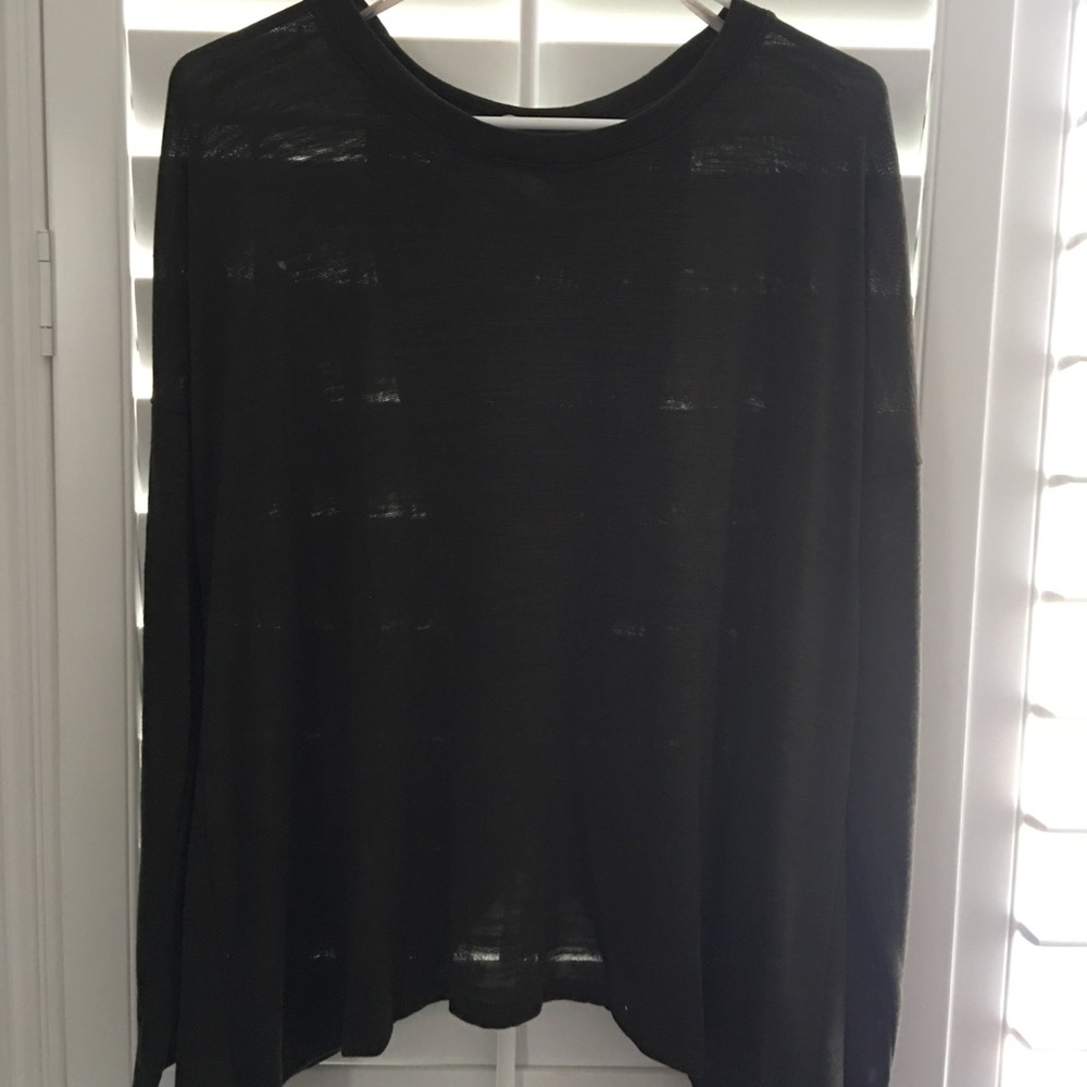 Olive Green Slit Open Back Blouse